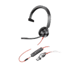 Poly Blackwire 3315 USB-A Headset | Mono On-Ear | Noise-Cancelling Mic | Inline Controls | Soft Ear Cushions | UC Certified | SKU 76J12AA