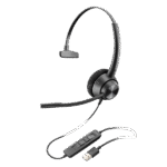 Poly EncorePro 310 Monaural USB-A Headset | Noise-Cancelling Mic | Inline Controls | Acoustic Protection | TAA Compliant | SKU 767G1AA